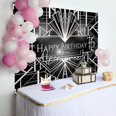 Aperturee - Great Gatsby Sliver Geometric Birthday Backdrop