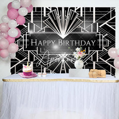 Aperturee - Great Gatsby Sliver Geometric Birthday Backdrop