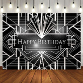 Aperturee - Great Gatsby Sliver Geometric Birthday Backdrop