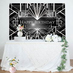 Aperturee - Great Gatsby Sliver Geometric Birthday Backdrop