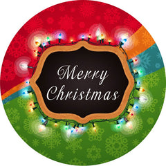Aperturee - Green And Red Bokeh Round Merry Christmas Backdrop