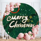 Aperturee - Green And Snow Bokeh Round Christmas Backdrop