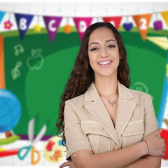 Aperturee - Green Blackboard Back To School Backdrop For Photo