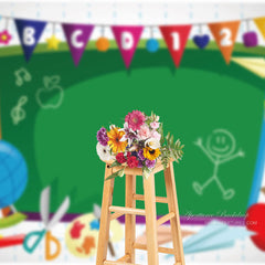 Aperturee - Green Blackboard Back To School Backdrop For Photo