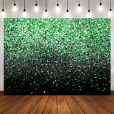 Aperturee - Green Bokeh Glitter Black Birthday Party Backdrops