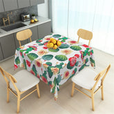 Aperturee - Green Cactus Red Flower Summer Square Tablecloth