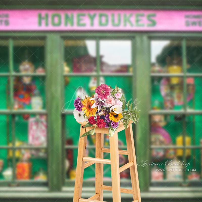 Aperturee - Green Candy Land Shop Honeydukes Birthday Backdrop