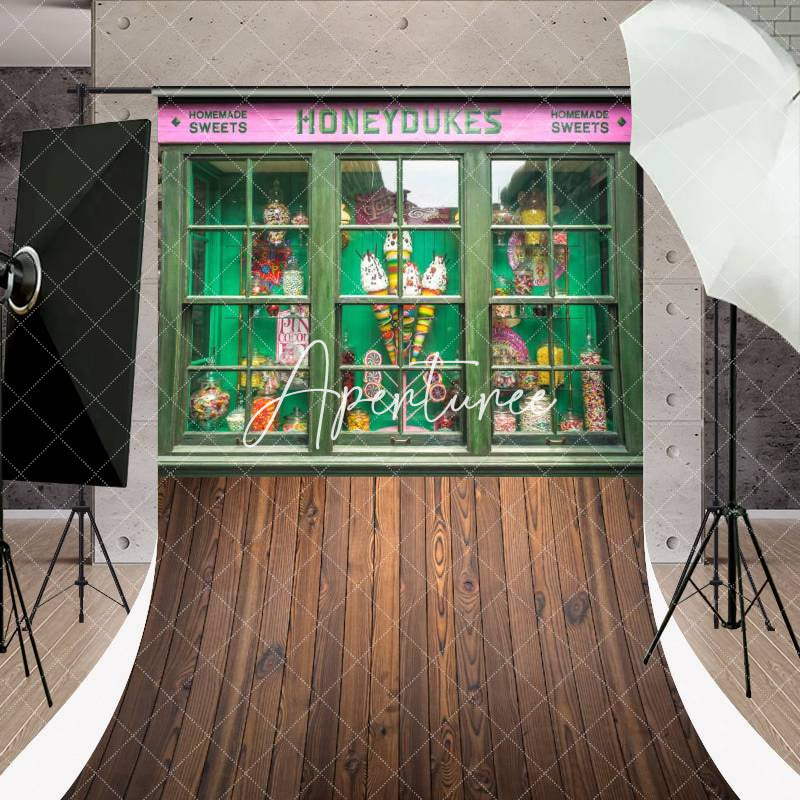 Aperturee - Green Candy Shop Honeydukes Wood Floor Sweep Backdrop