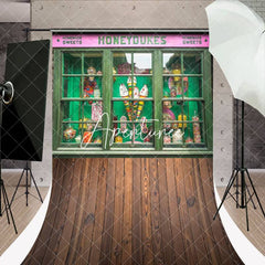 Aperturee - Green Candy Shop Honeydukes Wood Floor Sweep Backdrop