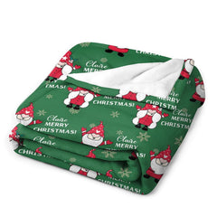 Aperturee - Green Dwarfs Repeat Custom Name Christmas Blanket