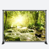 Aperturee - Green Forest Stream Natural View Spring Backdrop