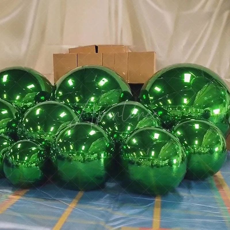 Aperturee - Green Giant Inflatable Mirror Ball Shiny Balloon