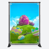 Aperturee - Green Grass Colored Eggs Blue Sky Birthday Backdrop