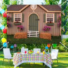 Aperturee - Green Grass Wood Farm House Architecture Backdrops