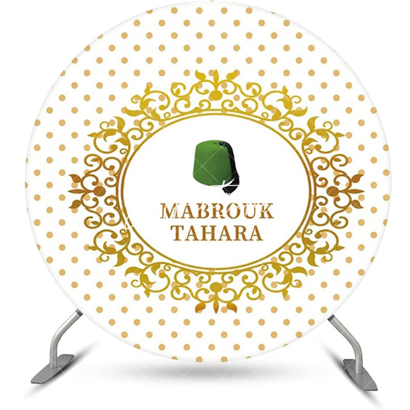 Aperturee - Green Hat Mabrouk Tahara White Gold Round Backdrop