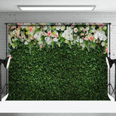 Aperturee - Green Leaves Colorful Flowers Photo Spring Backdrop