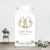 Aperturee - Green Leaves Little Bunny Arch Baby Shower Backdrop