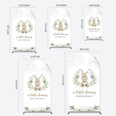 Aperturee - Green Leaves Little Bunny Arch Baby Shower Backdrop