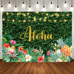 Aperturee - Green Leaves Monstera Floral Fruit Birthday Backdrop
