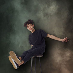 Aperturee - Green Little Yellow Dark Foggy Photo Booth Backdrop