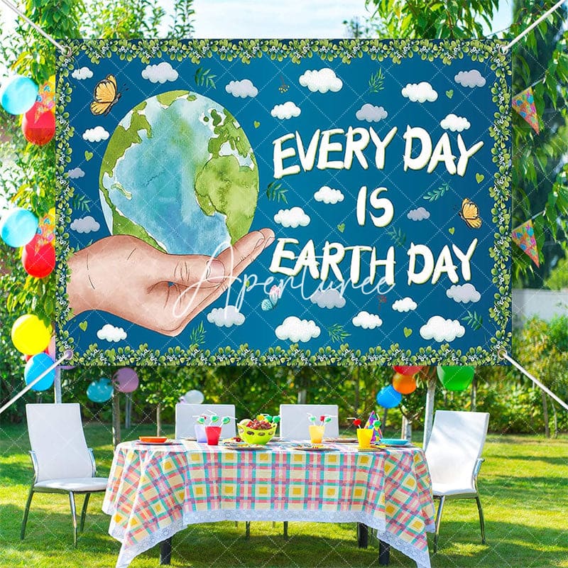 Aperturee - Green Make Everyday Earth Day Theme Backdrop Decor