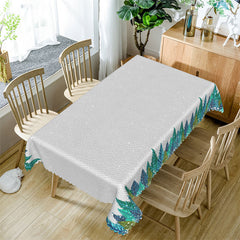 Aperturee - Green Pine Trees Christmas Party Pattern Tablecloth