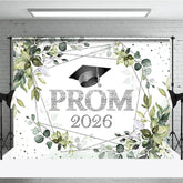 Aperturee - Green Plant Silver Dots Prom 2026 Dance Backdrop