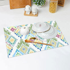 Aperturee - Green Seamless Pattern Simple Set Of 4 Placemats