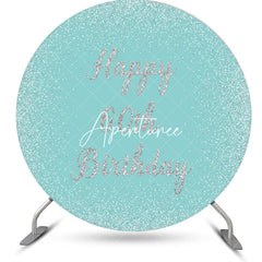 Aperturee - Green Silver Glitter Round 60th Birthday Backdrop