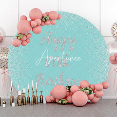 Aperturee - Green Silver Glitter Round 60th Birthday Backdrop