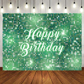 Aperturee - Green Sparkling Sequin Dance Happy Birthday Backdrop