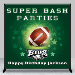 Aperturee - Green Star Rugby Custom Name Birthday Party Backdrop