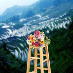 Aperturee - Green Terraces Natural Scenery Portrait Backdrop