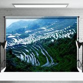Aperturee - Green Terraces Natural Scenery Portrait Backdrop