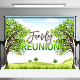 Aperturee - Green Tree Family Reunion Spring Photo Backdrop