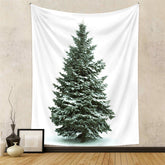 Aperturee - Green Tree Snowtime Christmas Decor Wall Tapestry