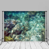 Aperturee - Green Underwater Landscape Coral Reef Summer Backdrop