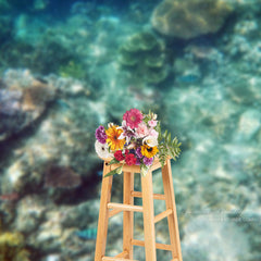 Aperturee - Green Underwater Landscape Coral Reef Summer Backdrop