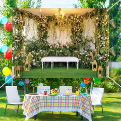 Aperturee - Green Vines Leaves Floral Hall Wedding Backdrop
