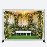 Aperturee - Green Vines Leaves Floral Hall Wedding Backdrop
