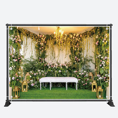 Aperturee - Green Vines Leaves Floral Hall Wedding Backdrop