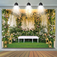 Aperturee - Green Vines Leaves Floral Hall Wedding Backdrop