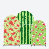 Aperturee - Green Watermelon Juice Patterns Arch Backdrop Kit