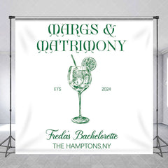 Aperturee - Green White Cocktail Custom Bachelorette Backdrop