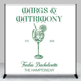Aperturee - Green White Cocktail Custom Bachelorette Backdrop