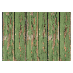 Aperturee - Green Worn Wood Plank Fence Photo Rubber Floor Mat
