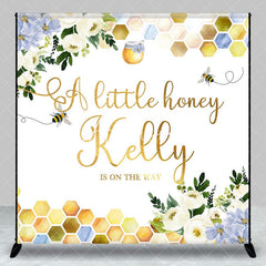Aperturee - Greenery Bee Little Honey Custom Baby Shower Backdrop