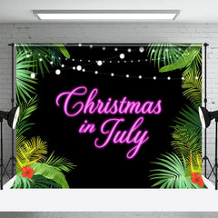 Aperturee - Greenery Floral Pink Neon Christmas In July Backdrop