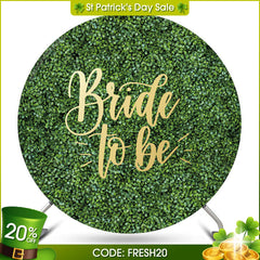 Aperturee - (Ship In 24HR) Greenery Leaves Round Bridal Shower Backdrop Cover