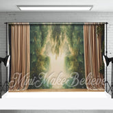 Aperturee - Greenery Wall Curtain Stage Backdrop For Cake Smash